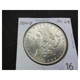 1884-O Morgan Silver Dollar Marked MS64 When Purchased - Nice Mint Luster!!