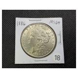1886 Morgan Silver Dollar Marked MS64 When Purchased