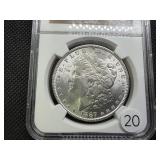 1887 Morgan Silver Dollar NGC MS63 - NGC Price Guide is $110