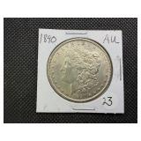 1890 Morgan Silver Dollar Marked AU When Purchased