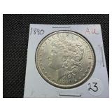 1890 Morgan Silver Dollar Marked AU When Purchased