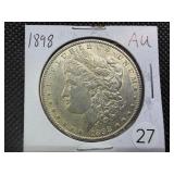 1898 Morgan Silver Dollar Marked AU When Purchased