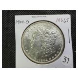 1904-O Morgan Silver Dollar Marked MS65 When Purchased - Nice Mint Luster!!