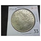 1921-D Morgan Silver Dollar Marked AU When Purchased