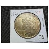 1922 Peace Silver Dollar Marked XF When Purchased