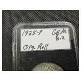 1925 Peace Silver Dollar Marked Gem BU Original Roll When Purchased
