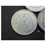 Three Silver Morgan Dollars: 1921 P-D-S