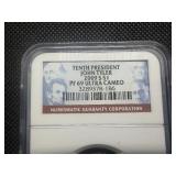 2009 S $1 Tenth President John Tyler PF69 Ultra Cameo