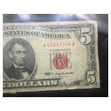 1963 Red Seal Five Dollar Bill