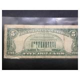 1963 Red Seal Five Dollar Bill