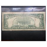 1963 Red Seal Five Dollar Bill