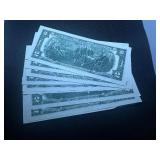 Ten Sequential $2 Bills