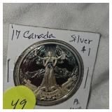2017 Canada Silver $1 Proof, UNC