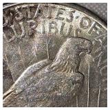 1923s Peace Dollar $1 XF, Gold Toning