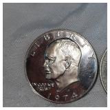 1974 Ike Proof UNC, 1971,72,76 Ikes-4 Total