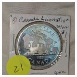 1881 Canada Silver Locomotive $1 UNC