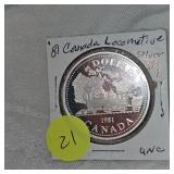 1881 Canada Silver Locomotive $1 UNC