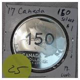 2017 Canada 150 yrs Silver $1