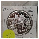 2019 Canada Soldiers Silver $1 UNC, Proof