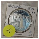 2014 Canada Silver $1 Proof, UNC