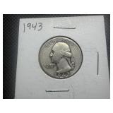 1943 Silver Washington Quarter