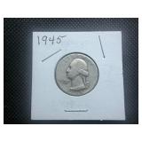 1945 Silver Washington Quarter