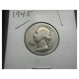 1945 Silver Washington Quarter