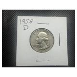 1958 D Silver Washington Quarter