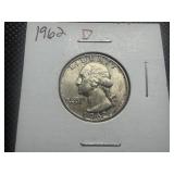 1962 D Silver Washington Quarter