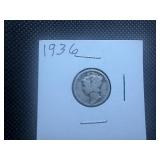 1936 Silver Mercury Dime