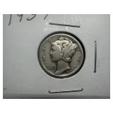 1937 Silver Mercury Dime