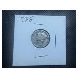 1938 Silver Mercury Dime