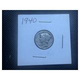 1940 Silver Mercury Dime