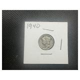 1940 Silver Mercury Dime