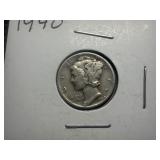 1940 Silver Mercury Dime