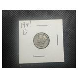 1941 D Silver Mercury Dime
