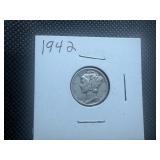 1942 Silver Mercury Dime