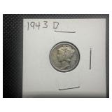 1943 D Silver Mercury Dime