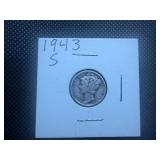 1943 S Silver Mercury Dime