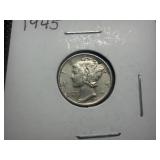 1945 Silver Mercury Dime