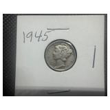1945 Silver Mercury Dime