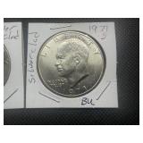 Two 1971 S Ike Silver Dollars Marked BU When Purchased