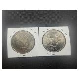 Two 1971 S Ike Silver Dollars Marked BU When Purchased