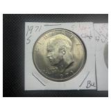 Two 1971 S Ike Silver Dollars Marked BU When Purchased