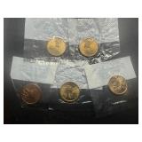 2002 P Sacagawea Dollar, Two 2003 P Sacagawea Dollars, 2003 D Sacagawea Dollar, 2004 D Sacagawea Dollar (5 Coins)