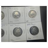 Ten Washington Quarters Various Dates and Mints some marked BU when purchased