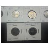 Ten Washington Quarters Various Dates and Mints some marked BU when purchased