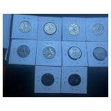 Ten Washington Quarters Various Dates and Mints some marked BU when purchased