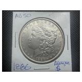 1886 Morgan Silver Dollar Marked AU When Purchased