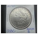 1886 Morgan Silver Dollar Marked AU When Purchased
